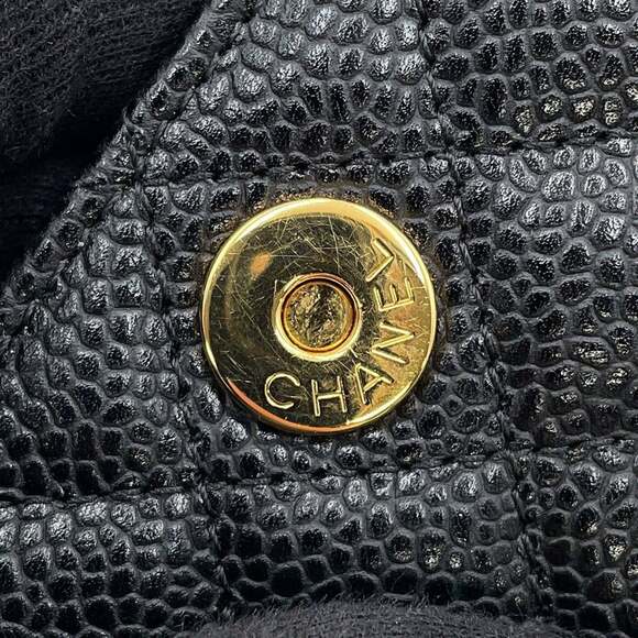 CHANEL Black Caviar Leather Logo Pouch - Picture 7 of 10